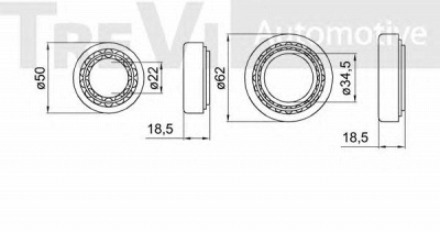 TREVI AUTOMOTIVE wb2001 -  Комплект подшипника ступицы колеса